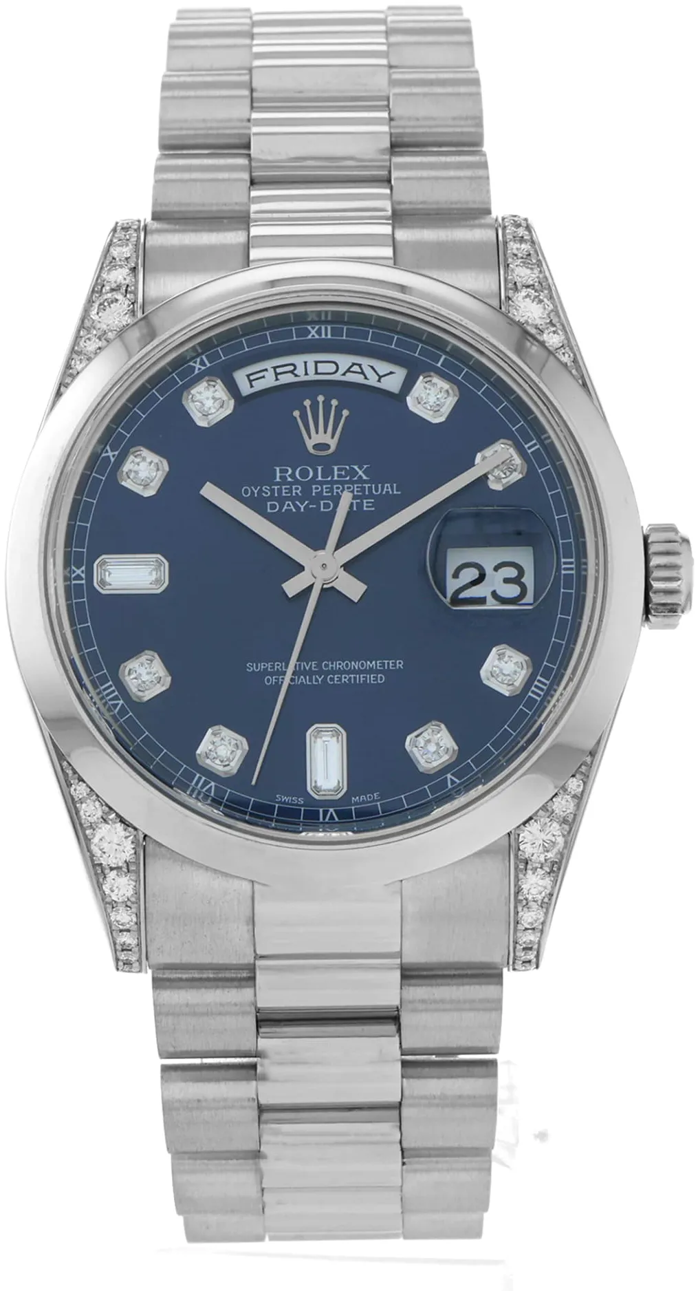 Rolex Day-Date 36 118296 36mm Platinum Blue