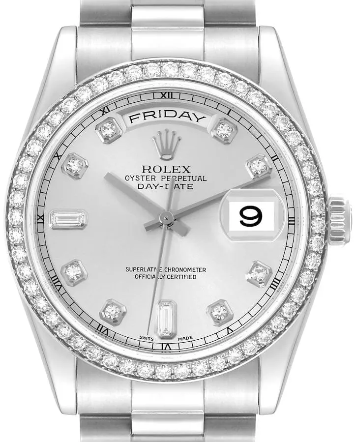 Rolex Day-Date 36 118346-0024 36mm Platinum Silver