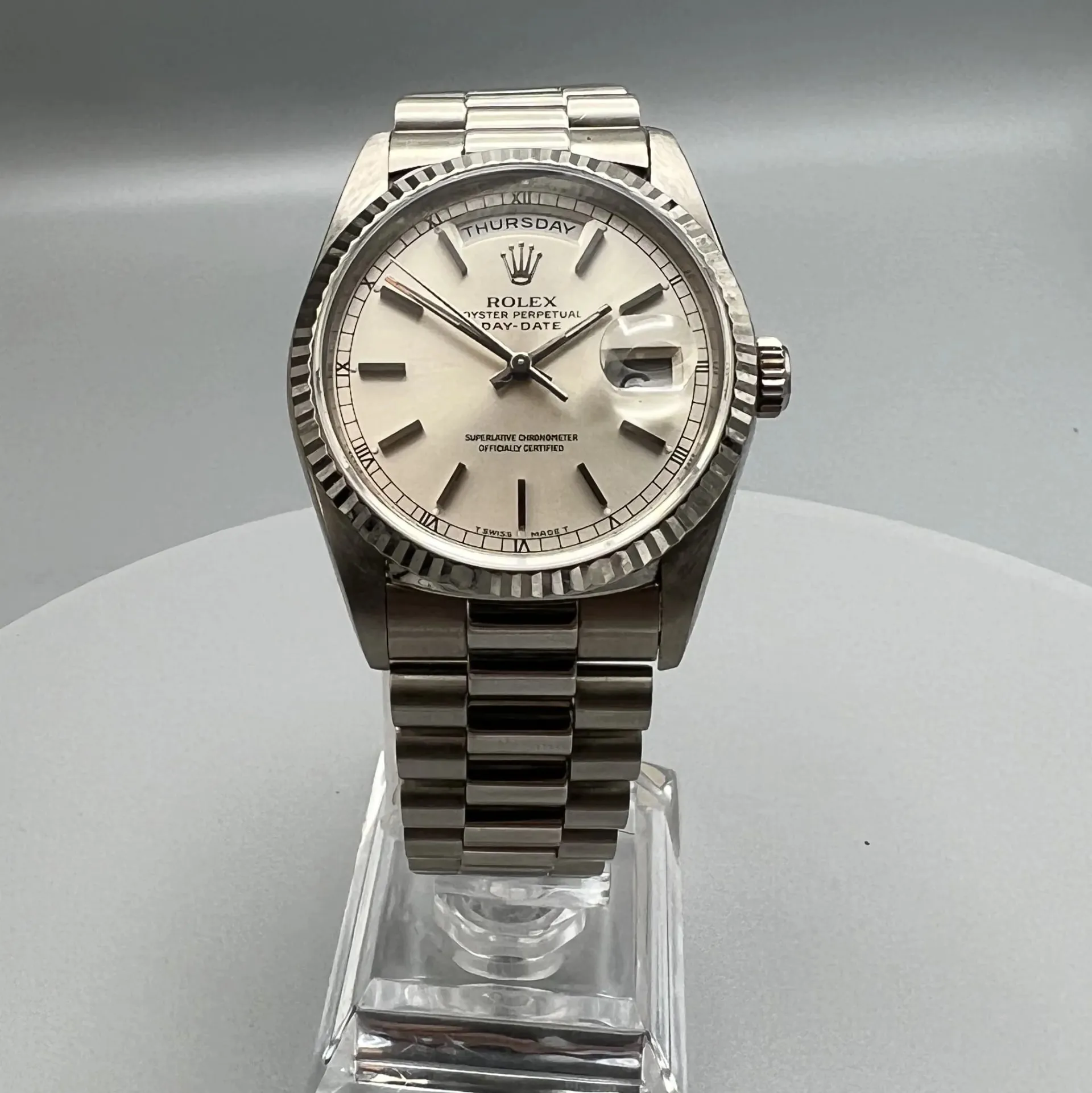 Rolex Day-Date 36 18239 36mm White gold Silver