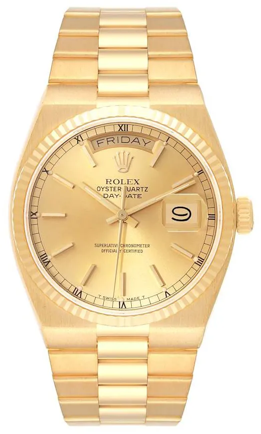 Rolex Day-Date Oysterquartz 19018 36mm Yellow gold Champagne