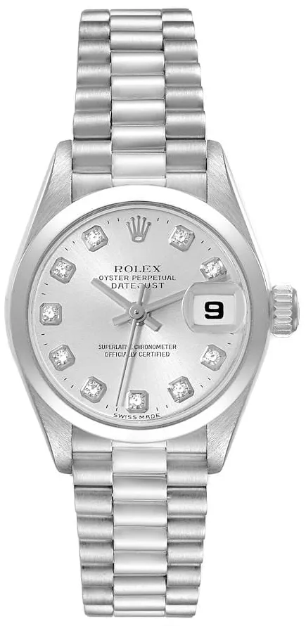 Rolex Lady-Datejust 179166 26mm Platinum Silver