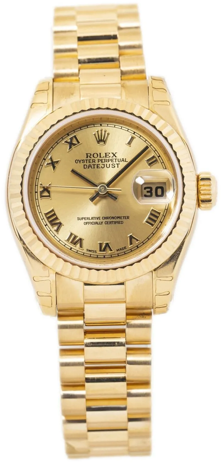 Rolex Lady-Datejust 179178 26mm Yellow gold Champagne