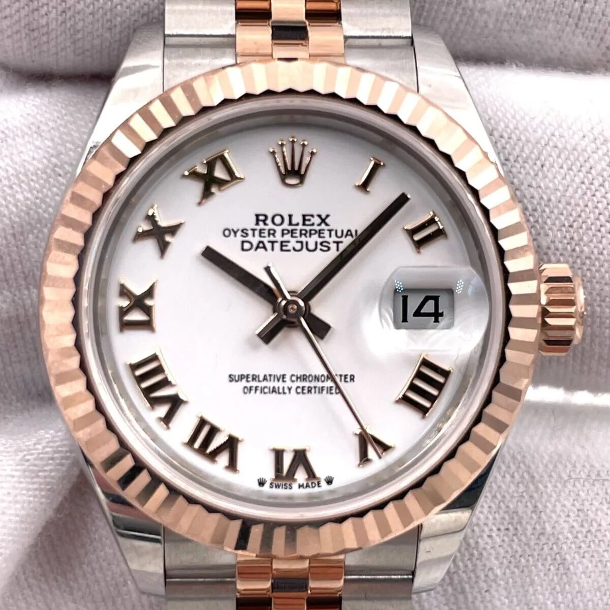 Rolex Lady-Datejust 279171-0021 28mm Oystersteel and Everose gold White