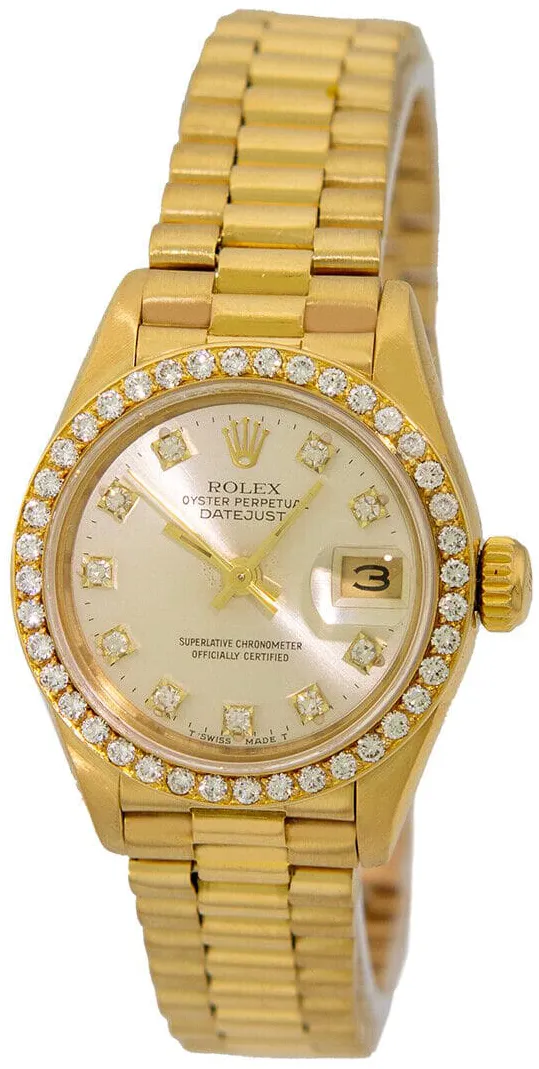 Rolex Lady-Datejust 69138 26mm Yellow gold Champagne