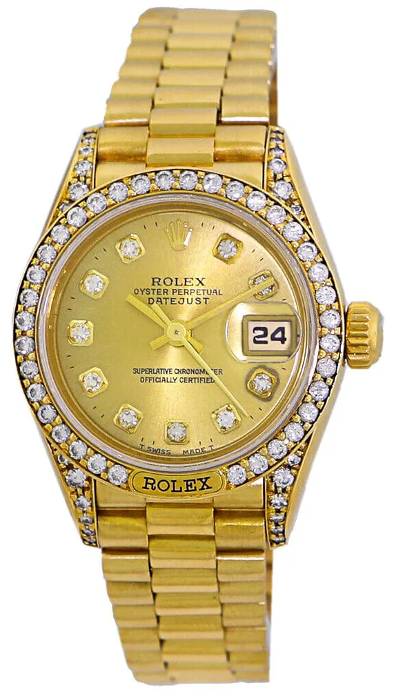 Rolex Lady-Datejust 69158 26mm Yellow gold Champagne