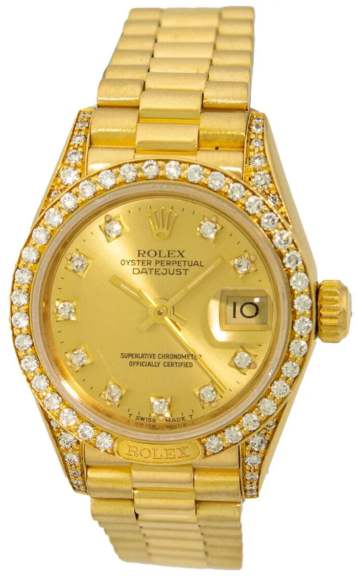 Rolex Lady-Datejust 69158 26mm Yellow gold Champagne