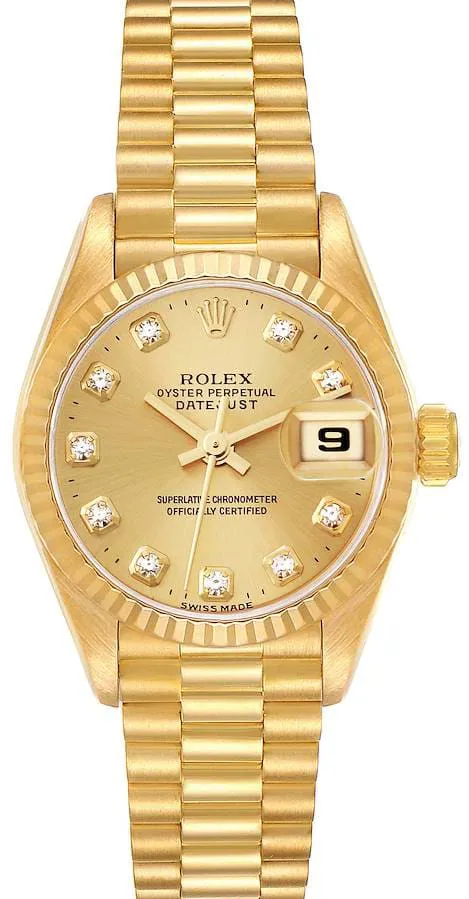 Rolex Lady-Datejust 69178 26mm Yellow gold Champagne