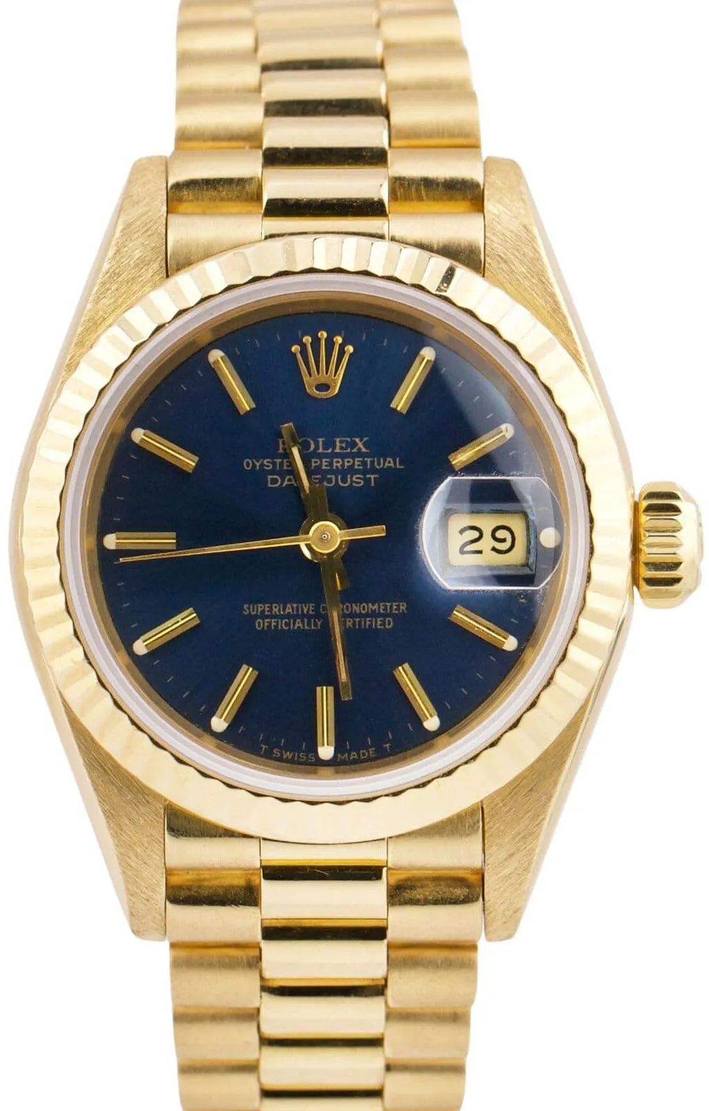 Rolex Lady-Datejust 69178 26mm Yellow gold Blue