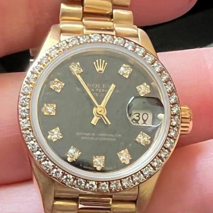 Rolex Lady-Datejust 69178 26mm Yellow gold Black