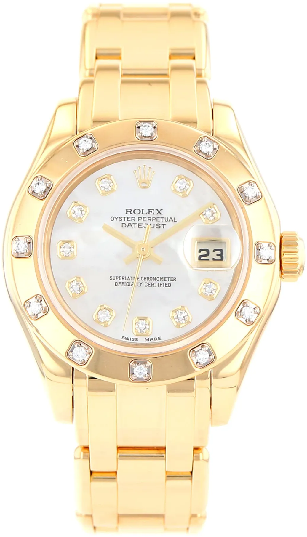 Rolex Lady-Datejust Pearlmaster 80318 29mm Yellow gold Mother-of-pearl