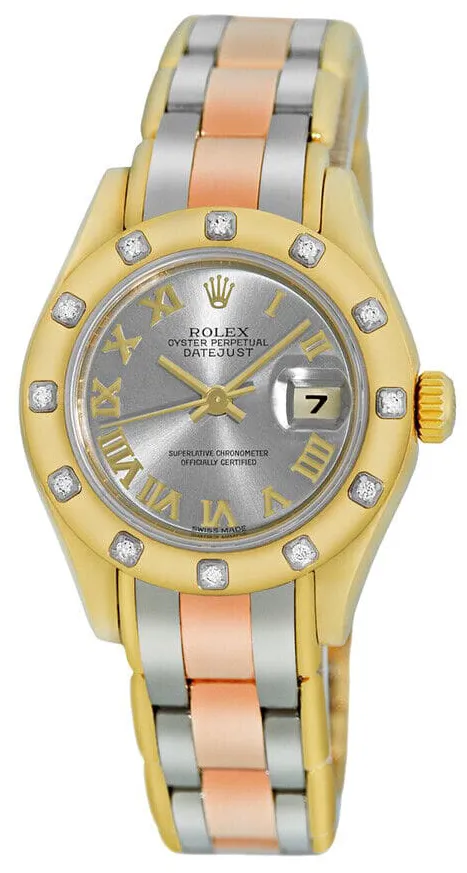 Rolex Lady-Datejust Pearlmaster 80318 29mm Yellow gold Gray