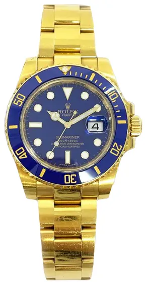 Rolex Submariner Date 116618LB-0003 40mm Yellow gold Blue