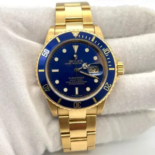 Rolex Submariner 16808 Yellow gold Blue