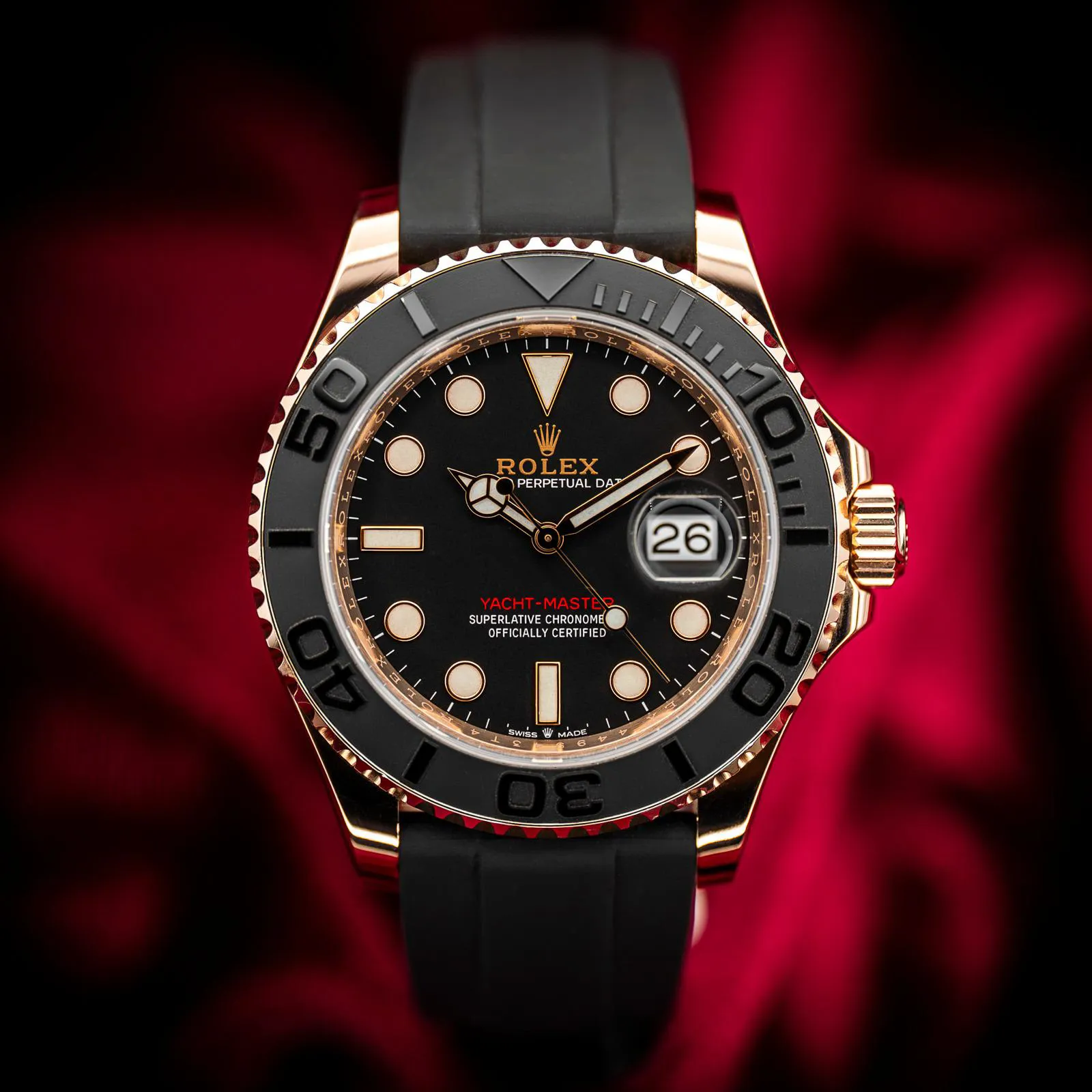 Rolex Yacht-Master 126655-0002 40mm Everose gold Black