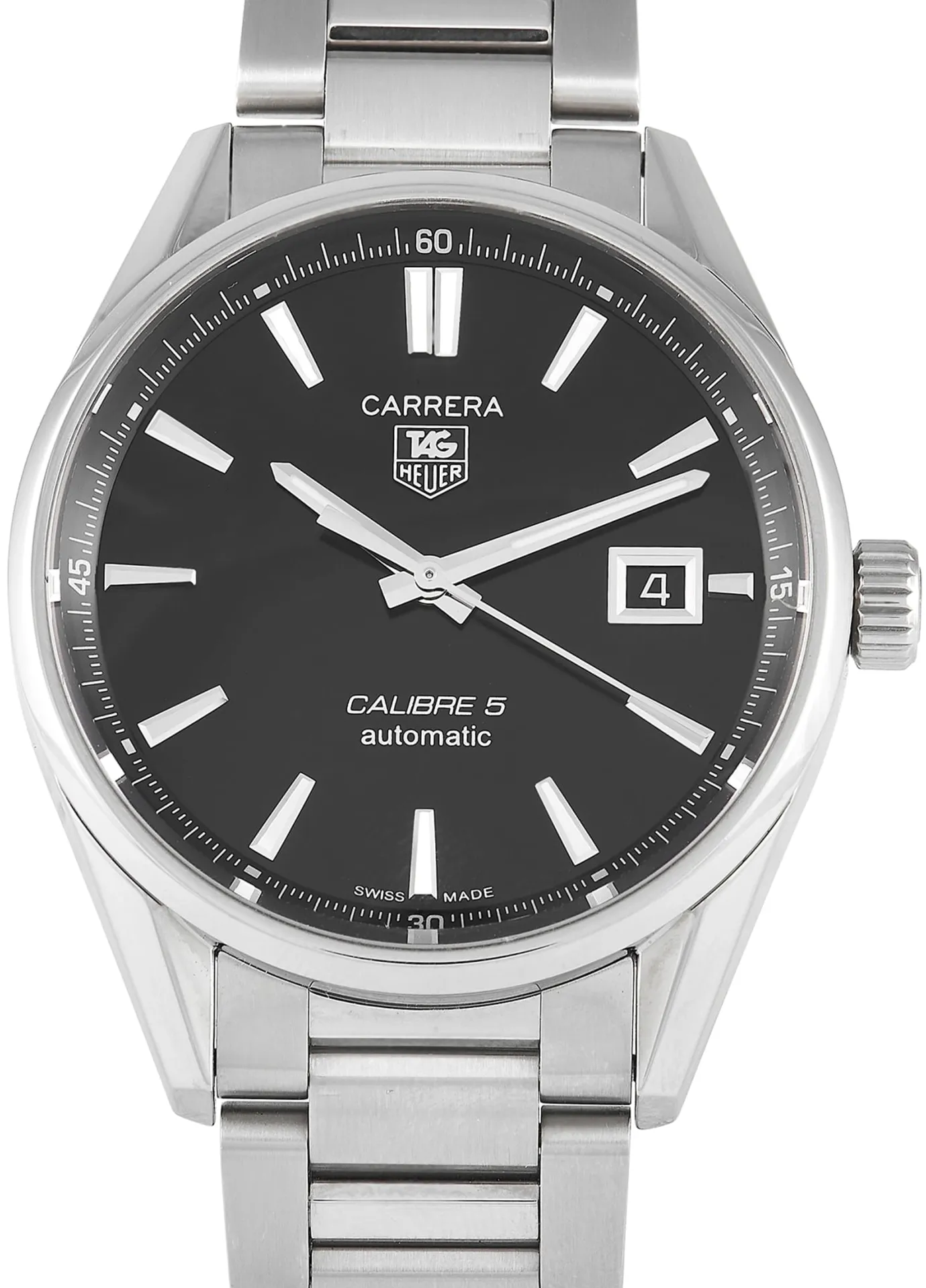 TAG Heuer Carrera Calibre 5 WAR211A.BA0782 39mm Stainless steel Black