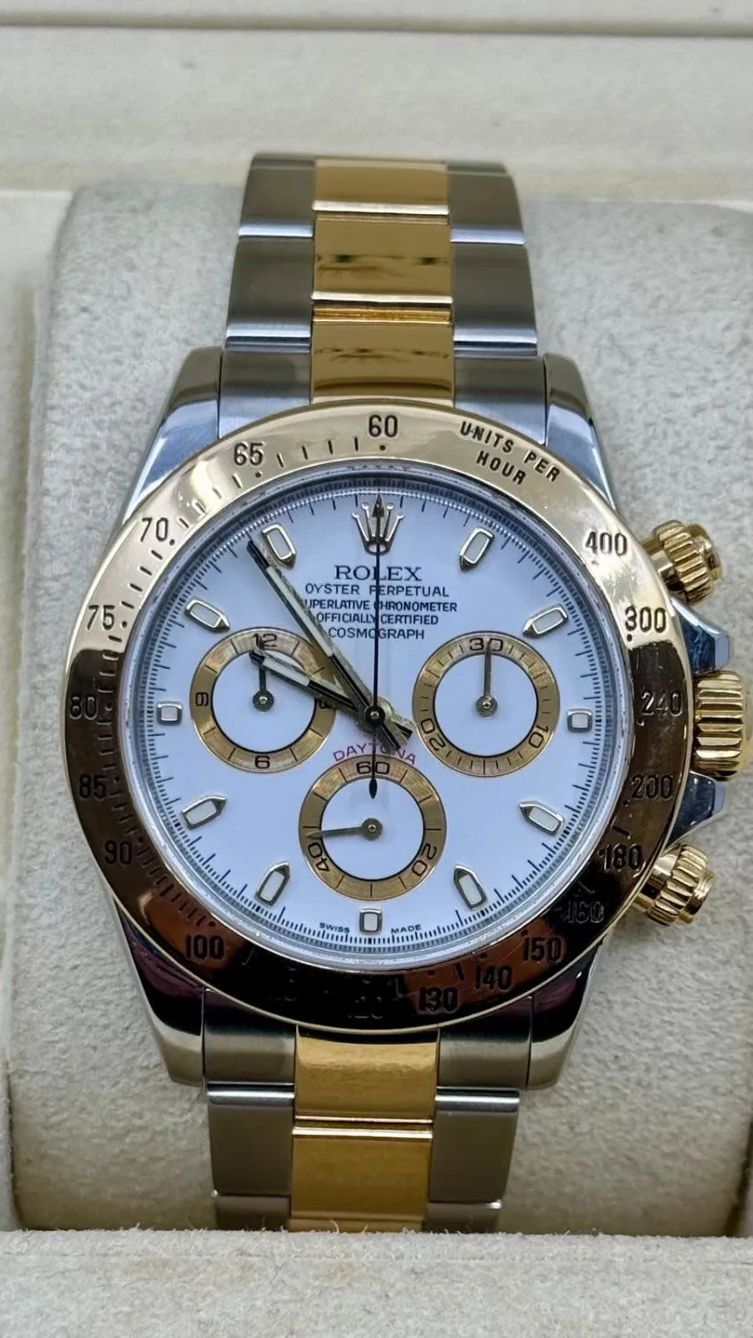 Rolex Daytona 116523 40mm Gold and stainless steel White