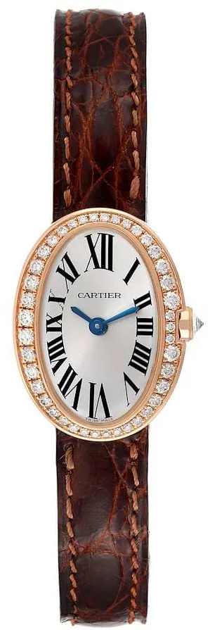 Cartier Baignoire wb520028 25mm Rose gold Silver