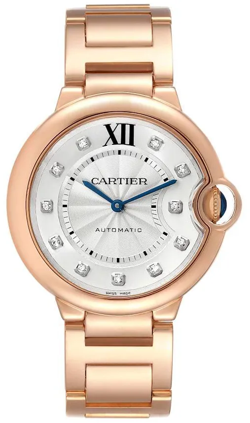 Cartier Ballon Bleu de Cartier we902026 36.5mm Rose gold Silver