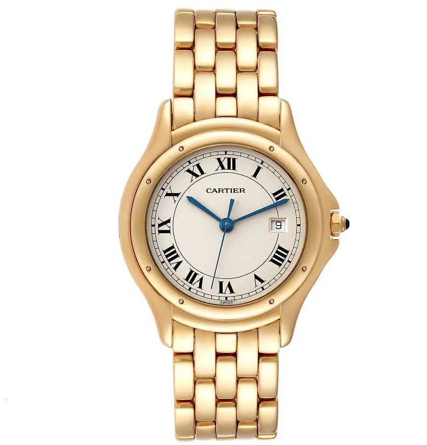 Cartier Cougar 887904 33mm Yellow gold White