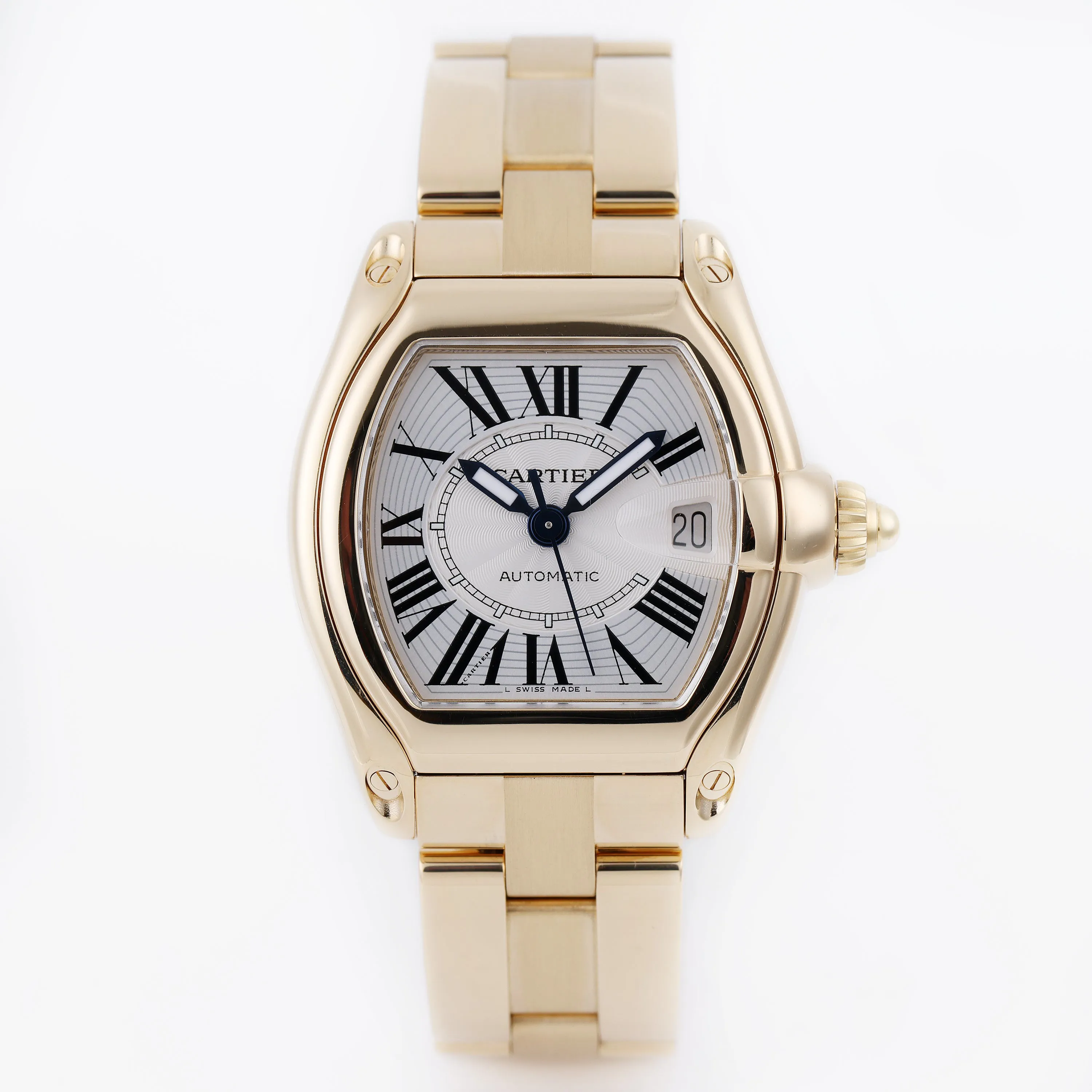 Cartier Roadster 2524 37mm Yellow gold Silver