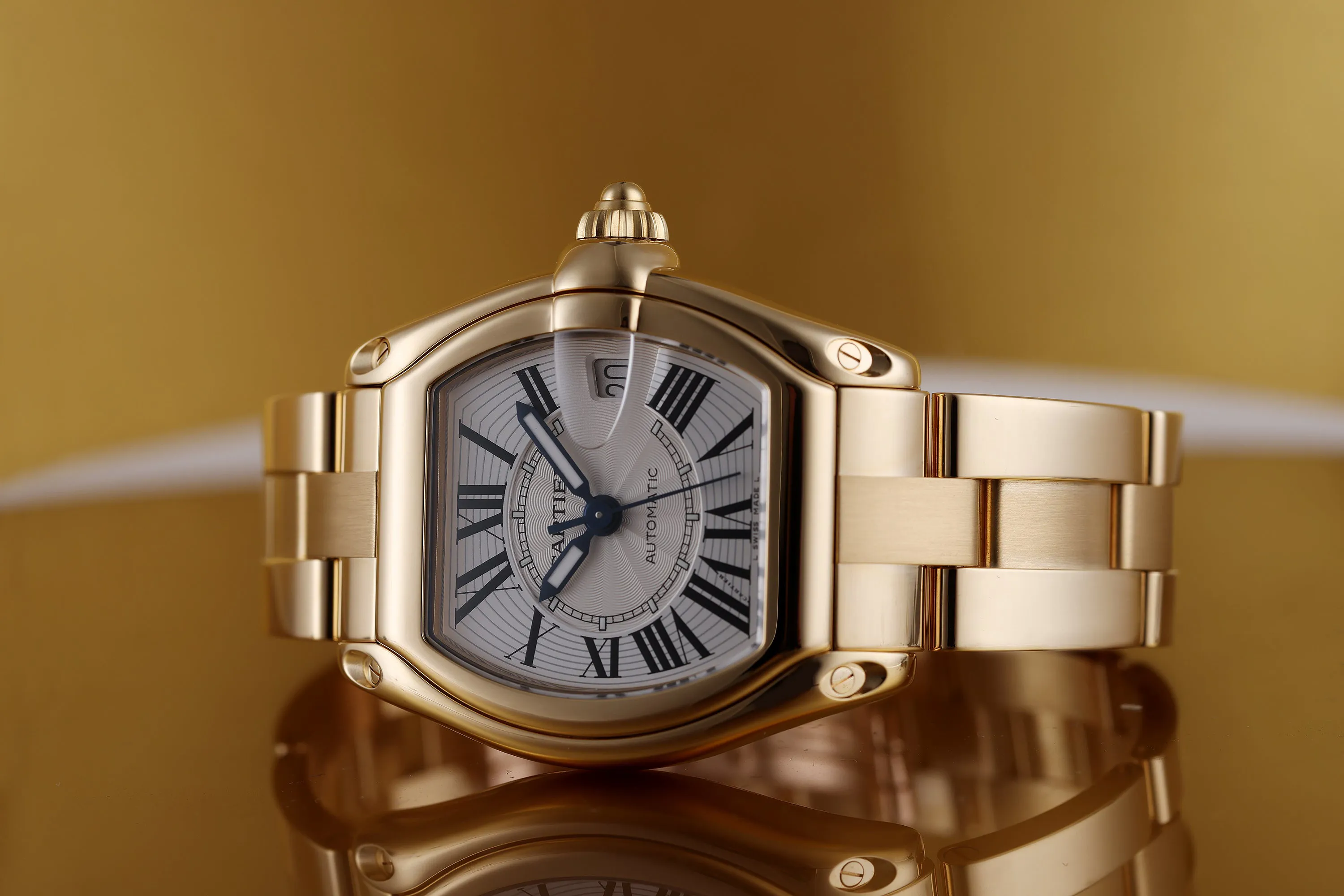 Cartier Roadster 2524 37mm Yellow gold Silver 1