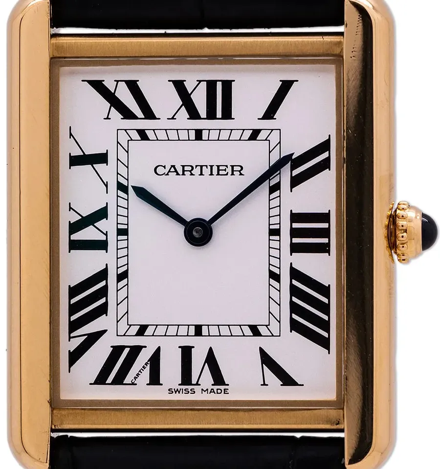 Cartier Tank Solo 3167 27.5mm Yellow gold Silver