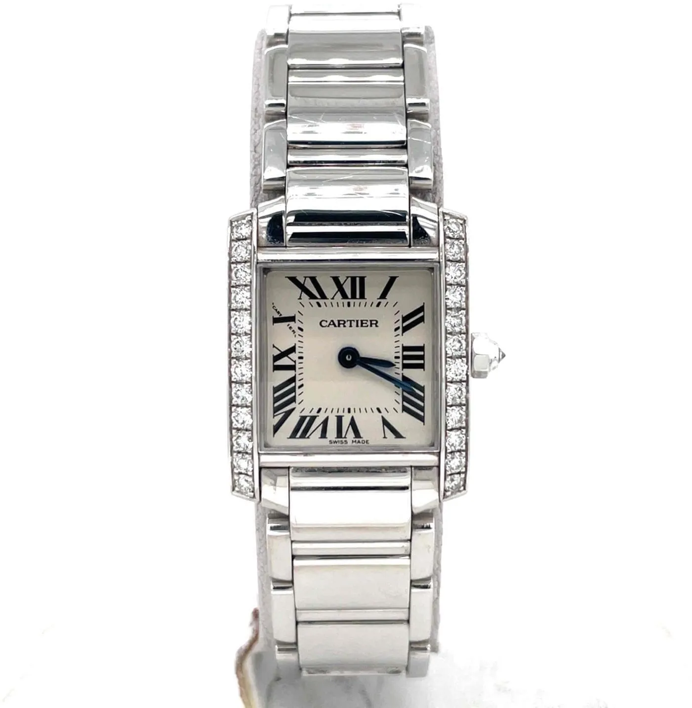 Cartier Tank Française WE1002S3 20mm White gold Silver