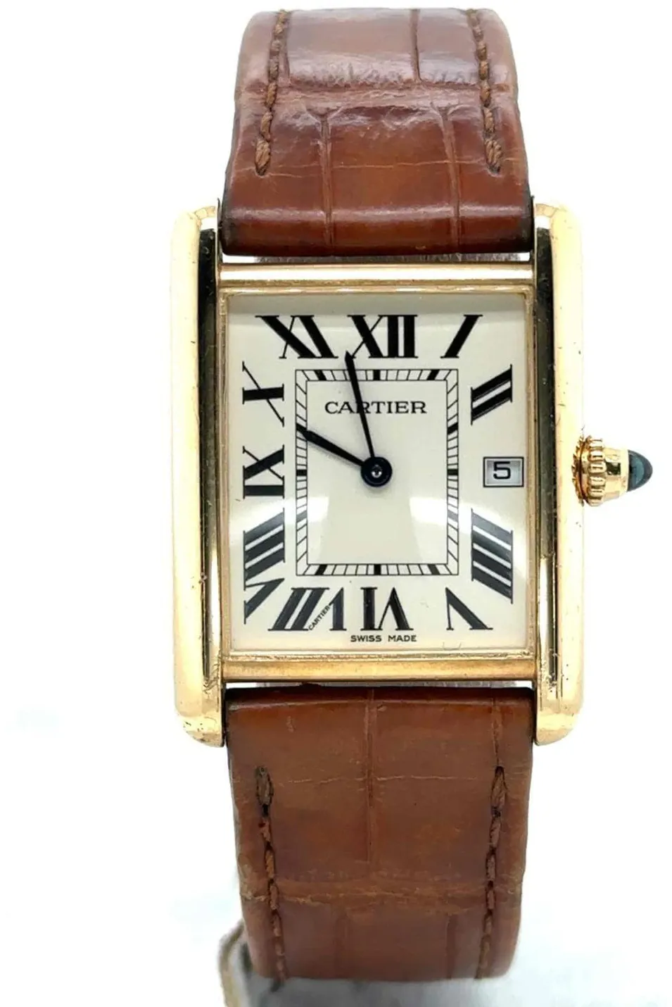 Cartier Tank Louis W1529756 33.5mm Yellow gold Silver