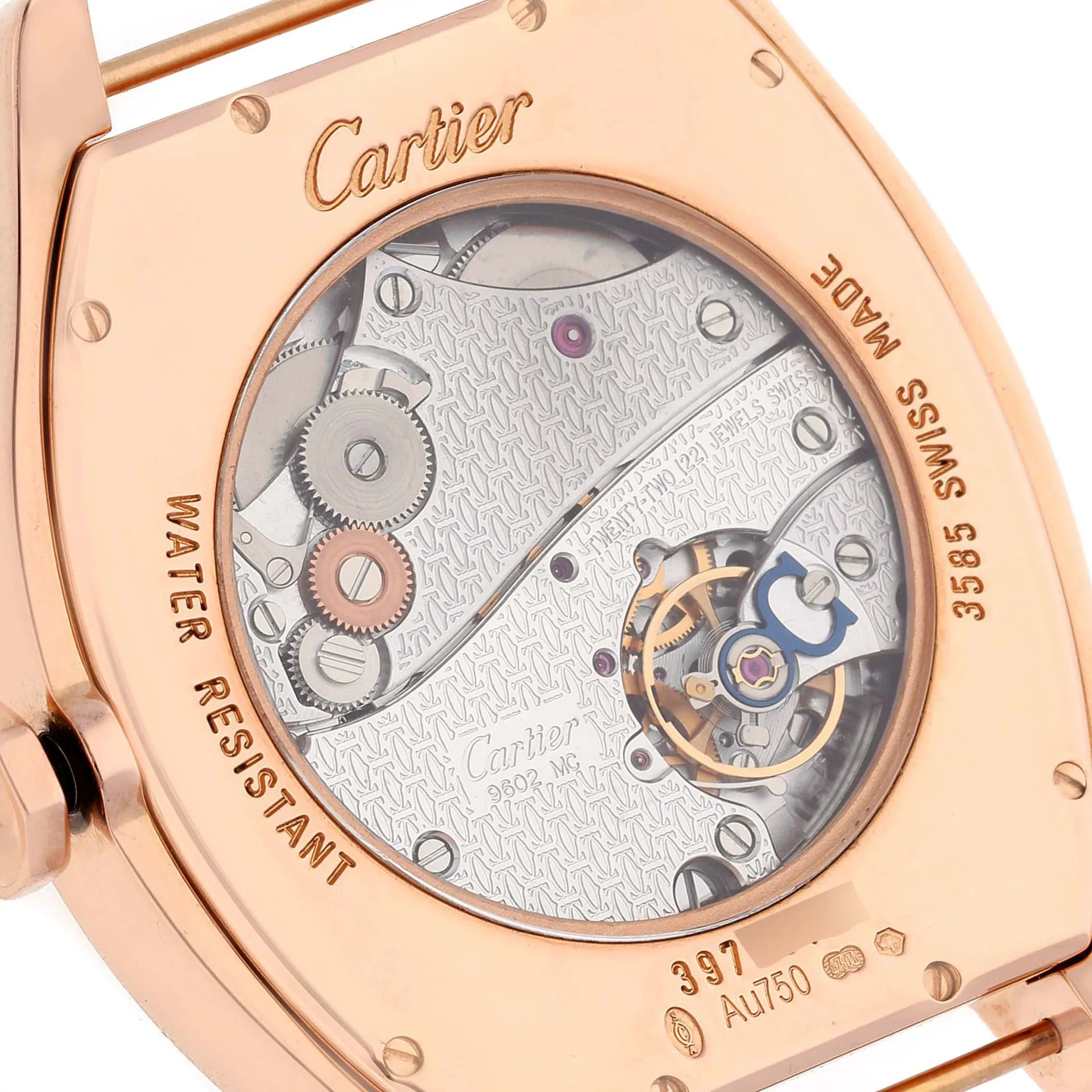 Cartier Tortue W1556234 48mm Rose gold Silver 4