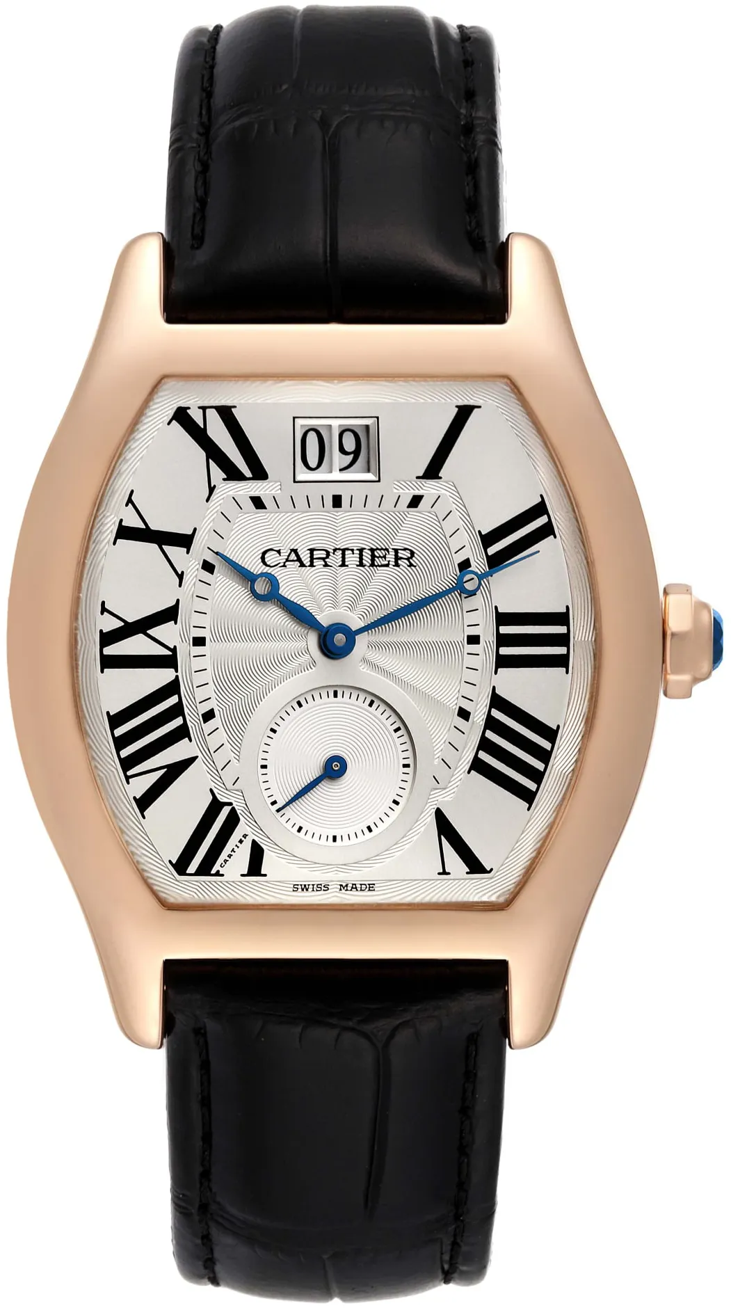 Cartier Tortue W1556234 48mm Rose gold Silver