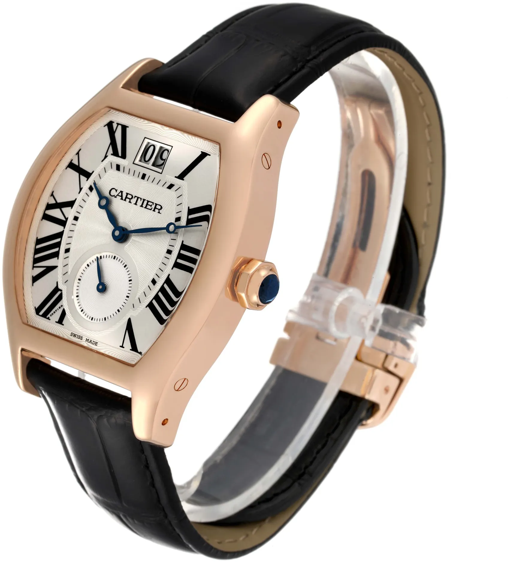 Cartier Tortue W1556234 48mm Rose gold Silver 5