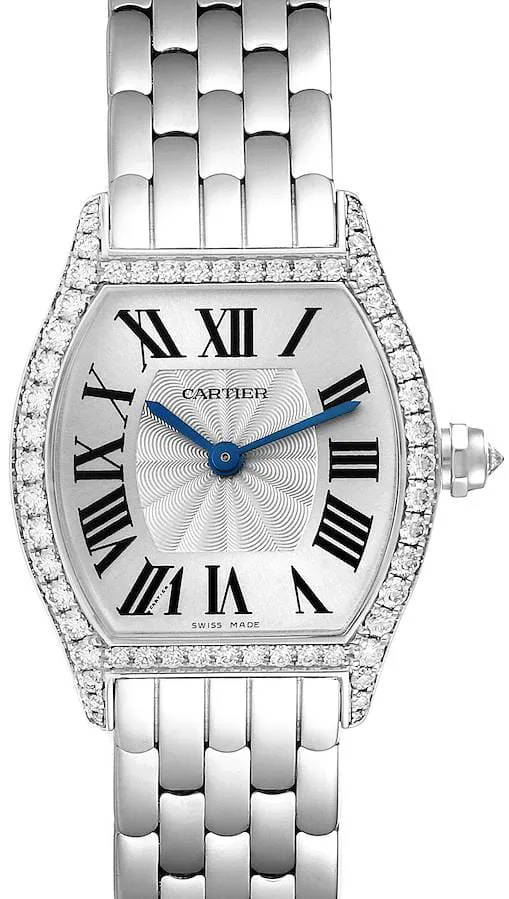 Cartier Tortue WA501011 24mm White gold Silver