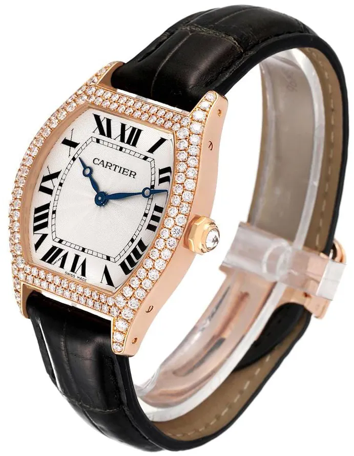 Cartier Tortue WA503751 34.5mm Rose gold Silver 2