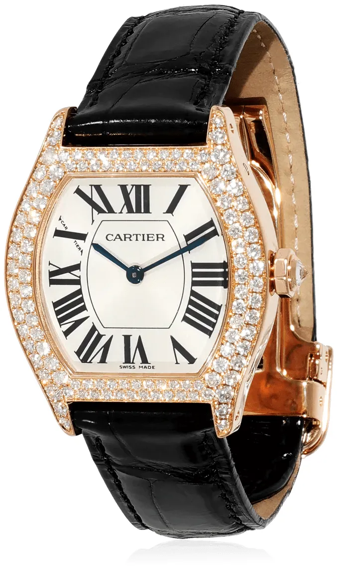 Cartier Tortue WA503751 34.5mm Rose gold Silver