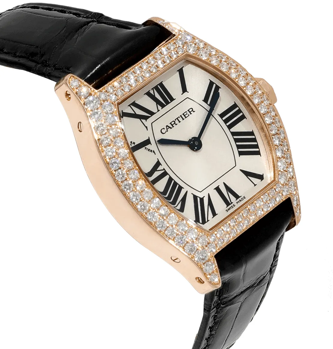 Cartier Tortue WA503751 34.5mm Rose gold Silver 2