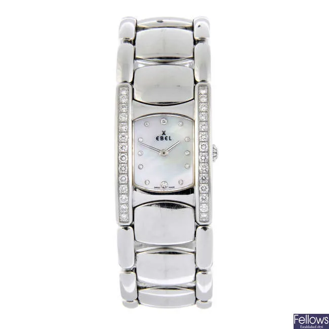 Ebel Beluga E9057A28-10 19mm Stainless steel and diamond-set Mother-of-pearl