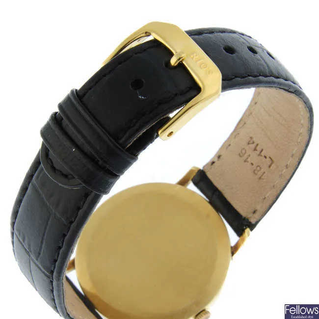 Enicar 34mm Yellow gold Silver 1