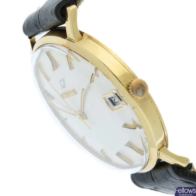 Enicar 34mm Yellow gold Silver 2