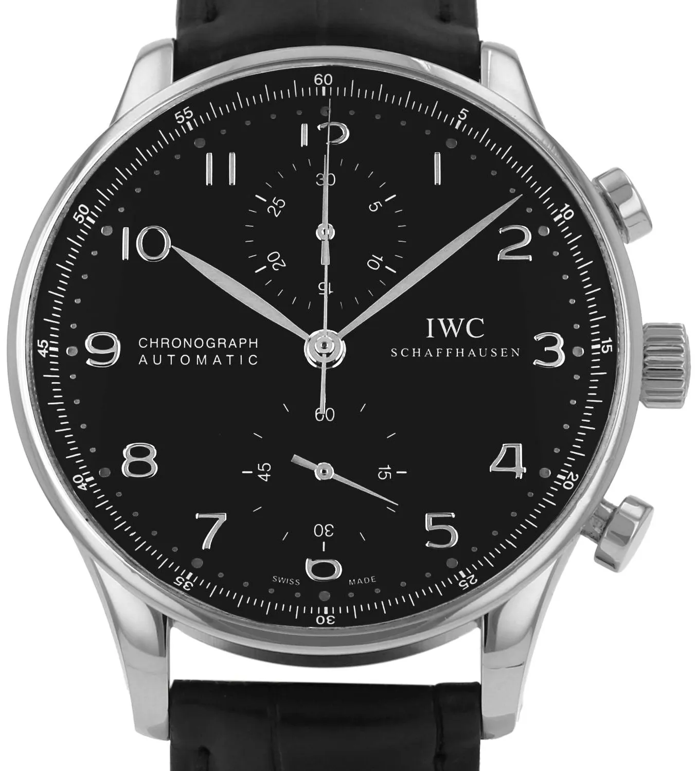 IWC Portuguese Chronograph 3714 41mm Stainless steel Black