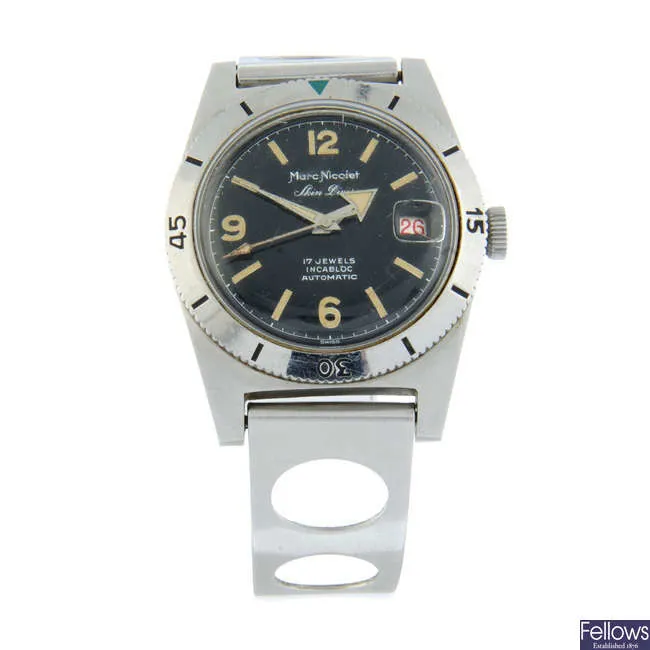 Marc Nicolet Skin Diver 2724 36mm Stainless steel Black