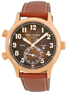 Patek Philippe Calatrava Pilot Travel Time 5524R-001 Rose gold Brown