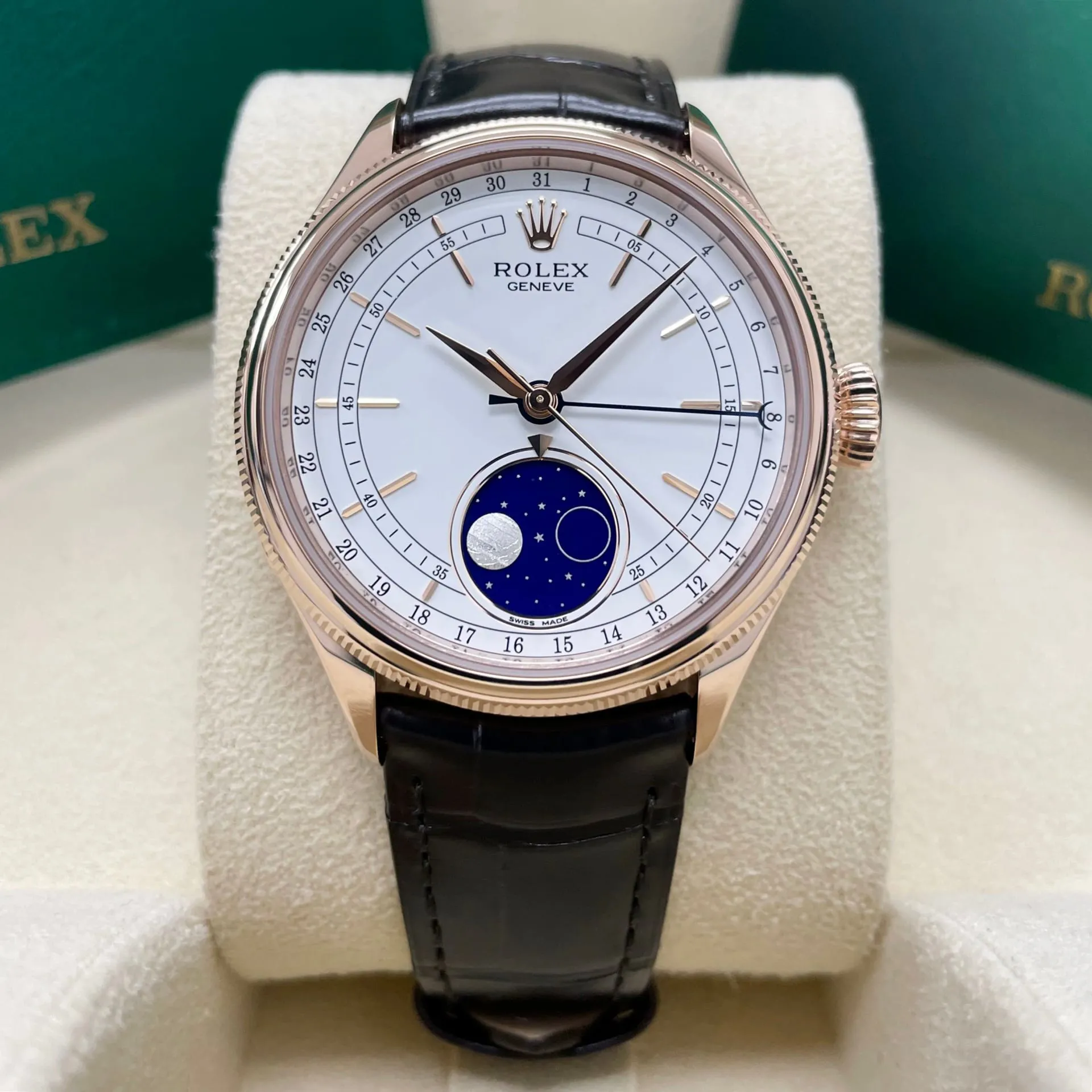 Rolex Cellini Moonphase 50535-0002 39mm Rose gold White