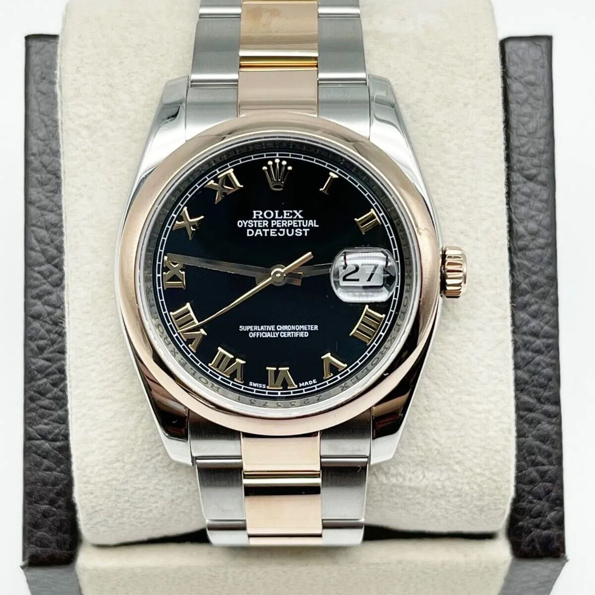 Rolex Datejust 36 116201-0092 36mm Rose gold Black