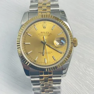 Rolex Datejust 36 116233-0151 Yellow gold and Stainless steel Champagne