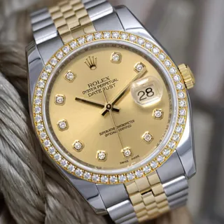 Rolex Datejust 36 116243-0005 Yellow gold and Stainless steel Champagne