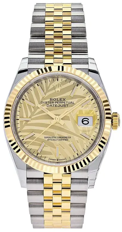 Rolex Datejust 36 126233-0037 36mm Yellow gold and Oystersteel Champagne