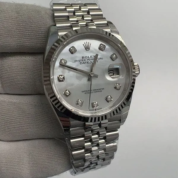 Rolex Datejust 36 126234-0019 36mm White gold and Oystersteel White