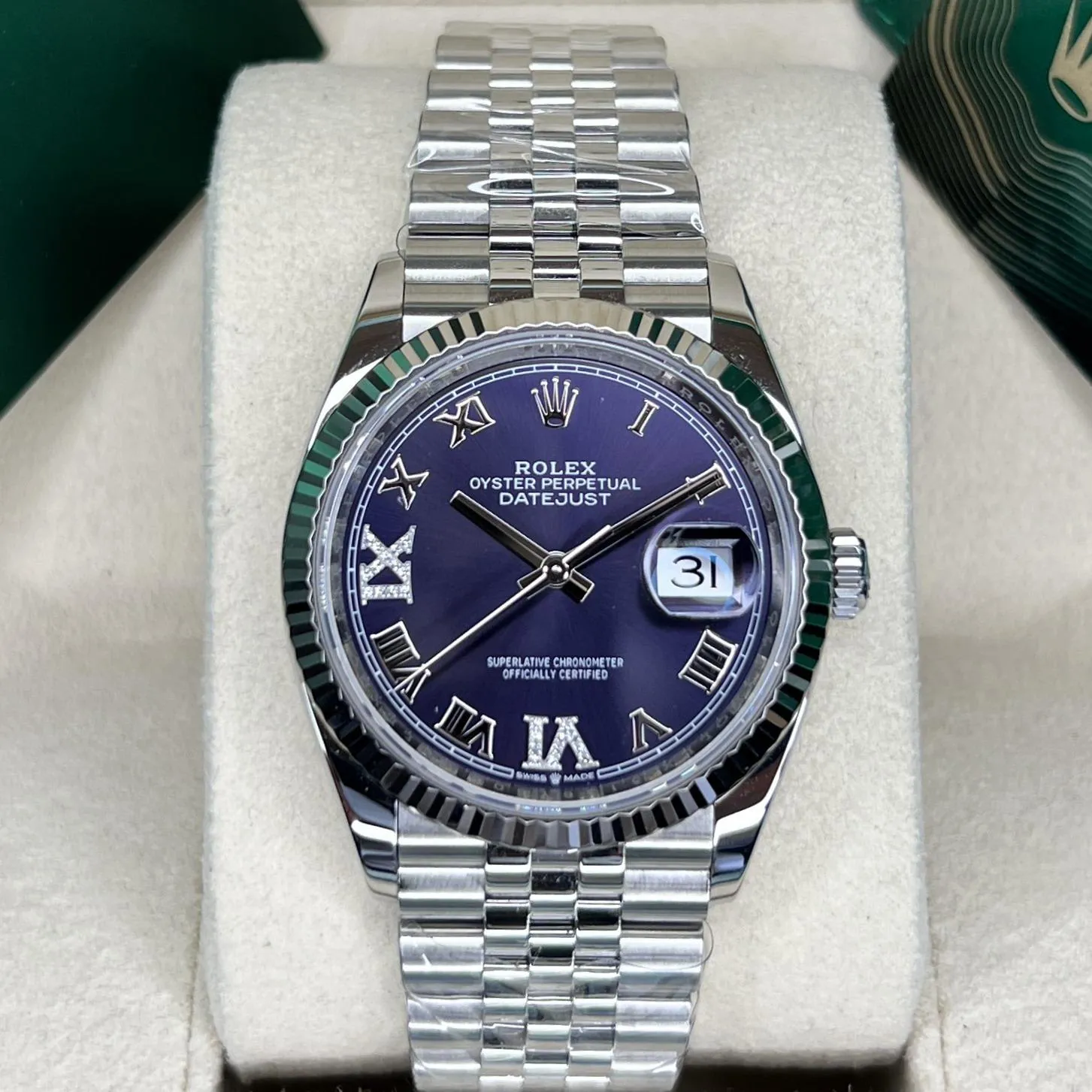 Rolex Datejust 36 126234-0021 36mm White gold and Oystersteel Purple