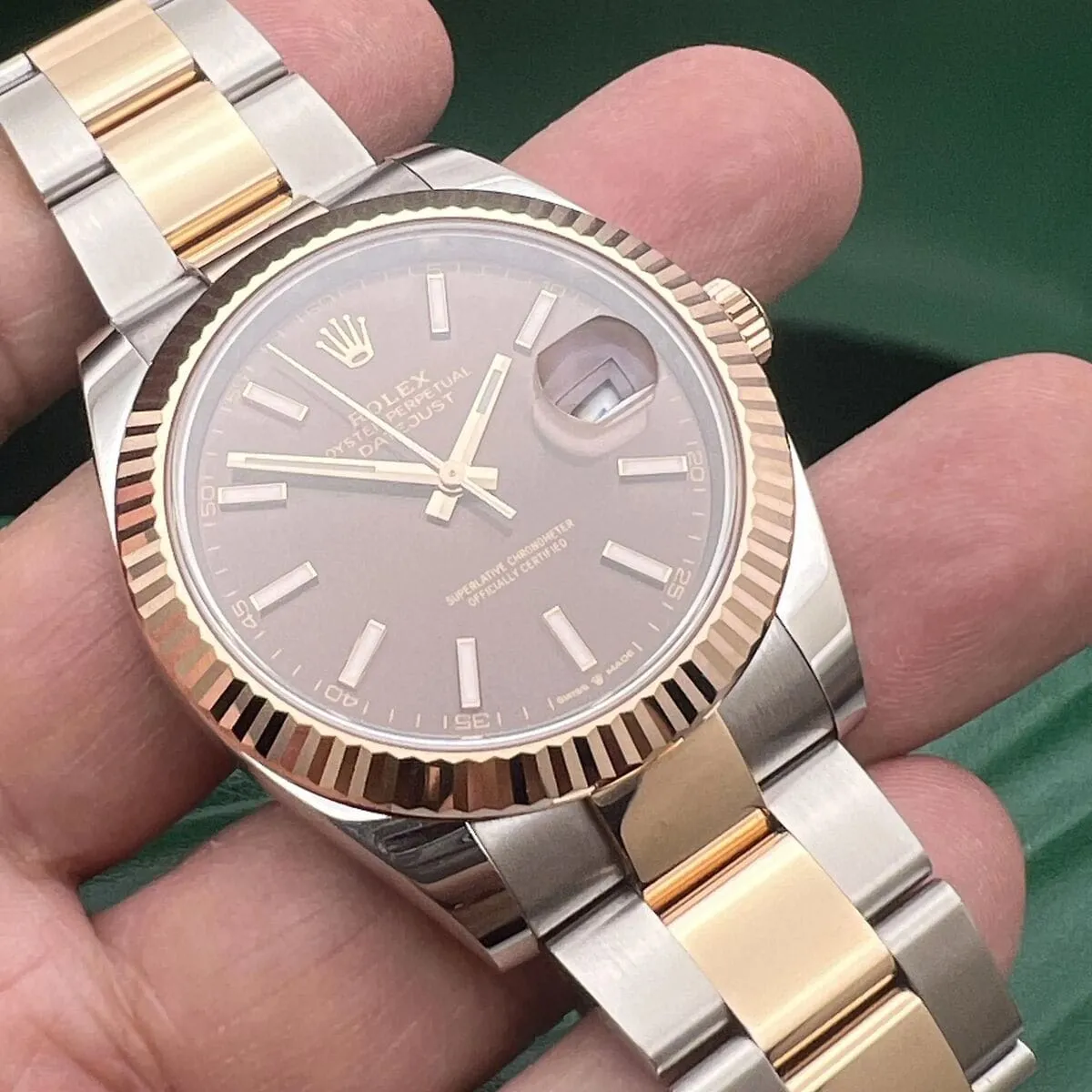 Rolex Datejust 41 126331-0001 41mm Oystersteel and Everose gold Brown