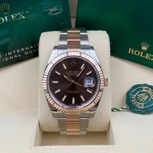 Rolex Datejust 41 126331-0001 41mm Oystersteel and Everose gold Brown